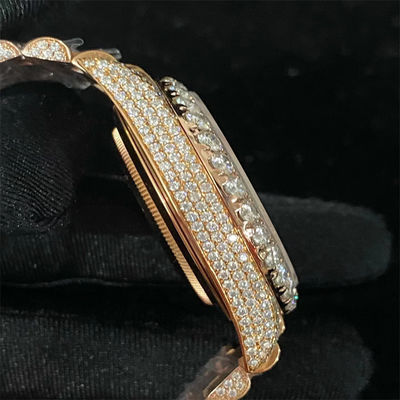 20 Carat White Bussdown  Bust Down Watch  Millionaire Conflict Free