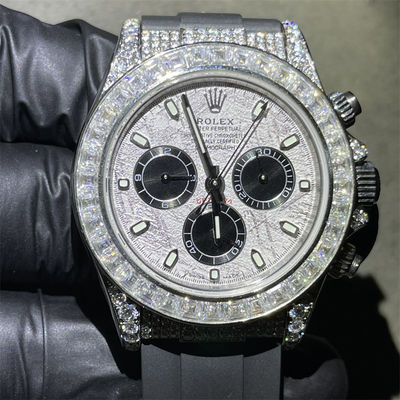 Hand Setting  Diamond Watch VVS1 Bling Iced Out Moissanite Watch