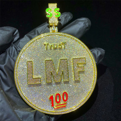 매달리는 모이산니트 힙합 쿠바 목걸이 다이아몬드 925 은 VVS 바깥쪽에 업니다